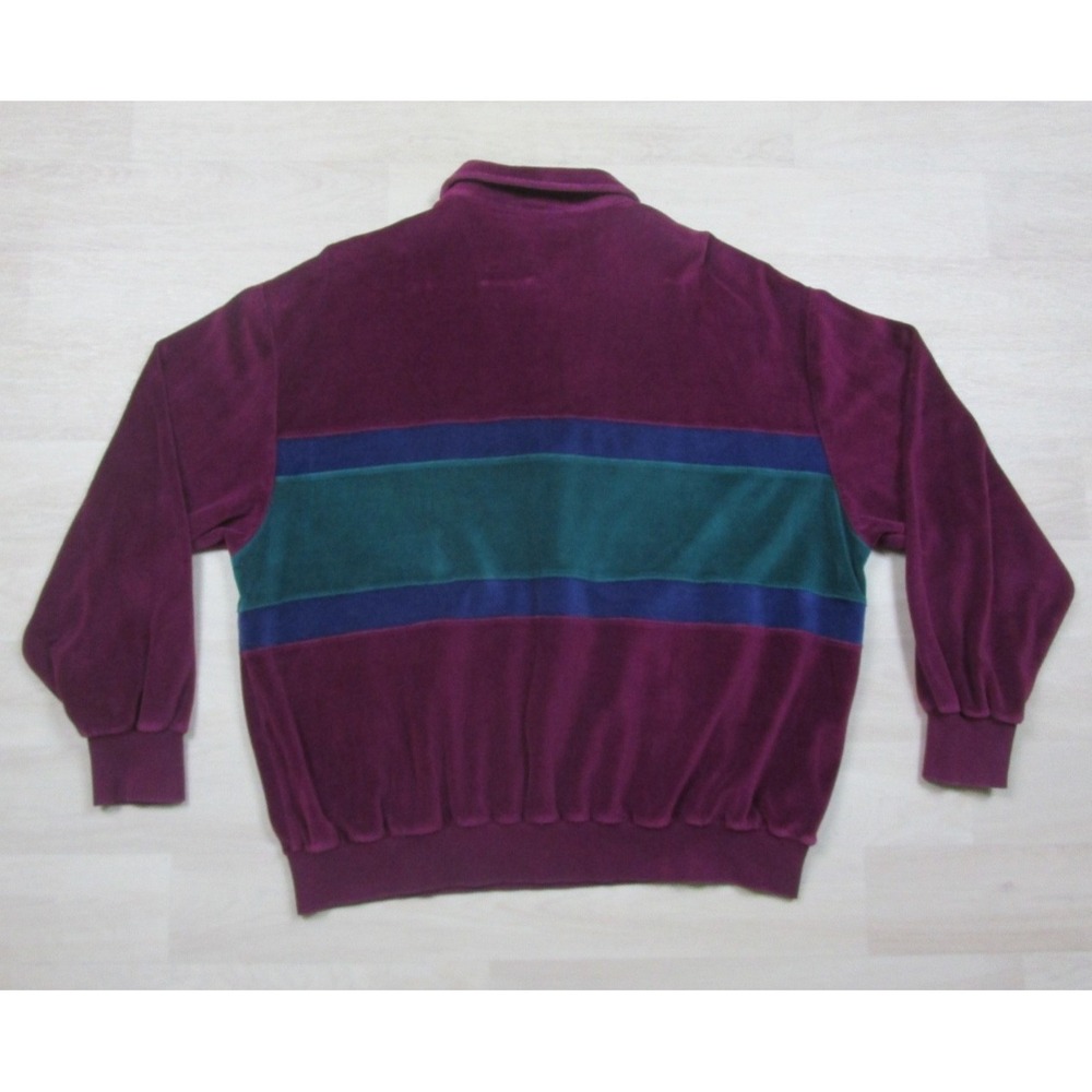 Vintage Towncraft Velour Polo Long Sleeve Terry Cloth Striped Shirt (XL) 1970's‎ - Picture 7 of 10